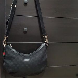 Authentic Gucci Black Canvas Crossbody bag